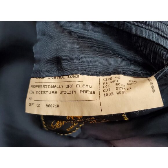 Brooks Brothers Makers Brooksease Wool Pinstripe Navy Blue Blazer Size 43 Reg - Picture 7 of 7
